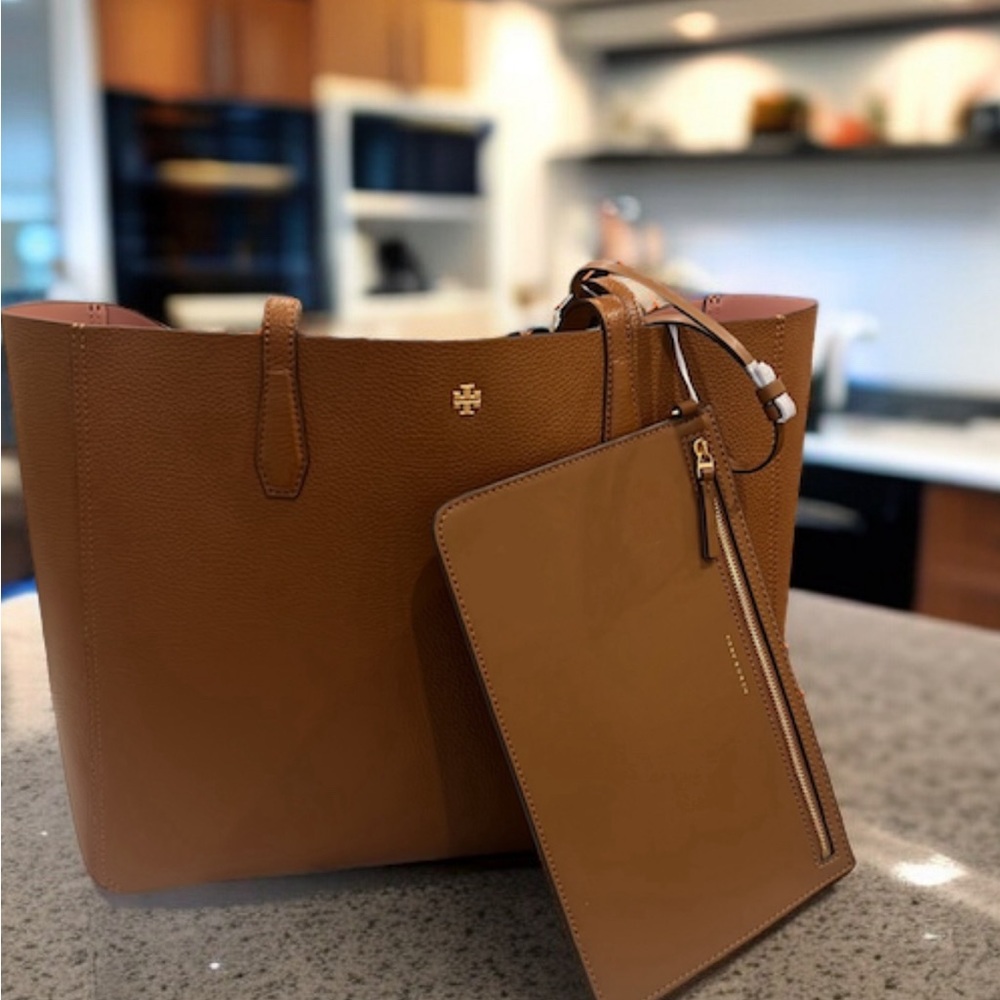 Authentic Tory Burch Women's Blake Tote bag (Cortado/Pinkmoon) Shoulder Bag